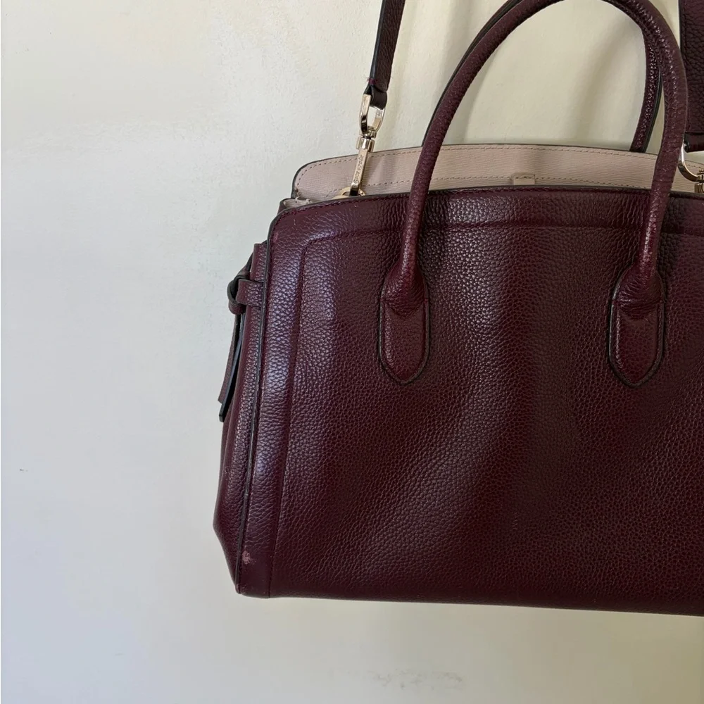 Kate Spade New York medium knott pebbled leather satchel flawed - Picture 8 of 9